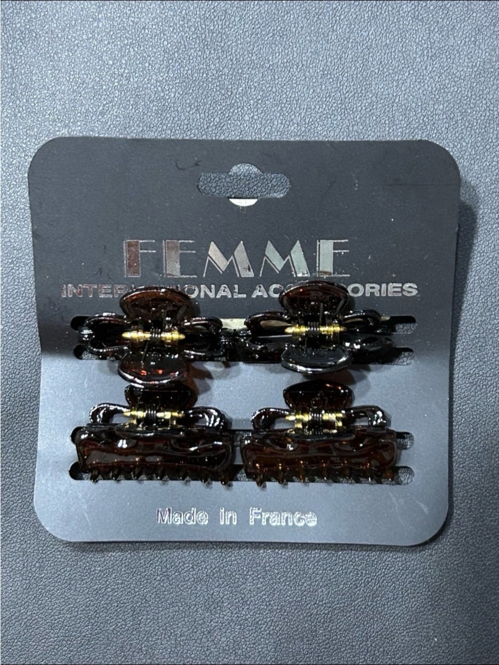 NWT Femme brown small hair claw clips - 4 Pack